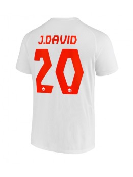 Kanada Jonathan David #20 Replika Borta Kläder VM 2022 Kortärmad